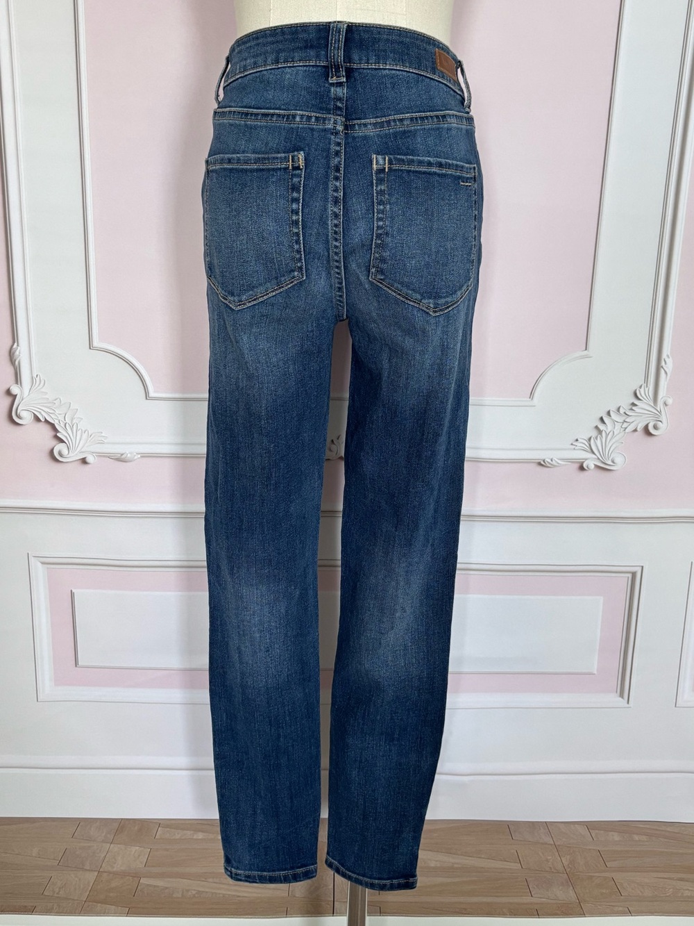 DKNY Mid Rise Colorblock Patchwork Skinny Blue Jeans--EUC--28/6 - Picture 12 of 16